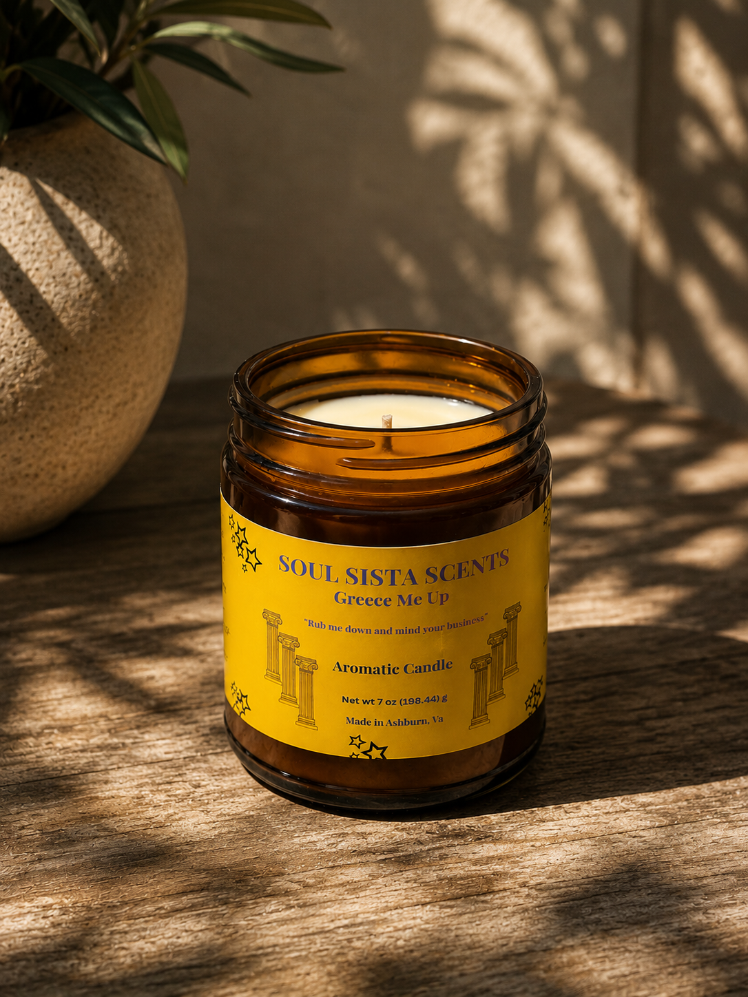 Fresh Citrus & Woody Scented Candle – Greece Me Up