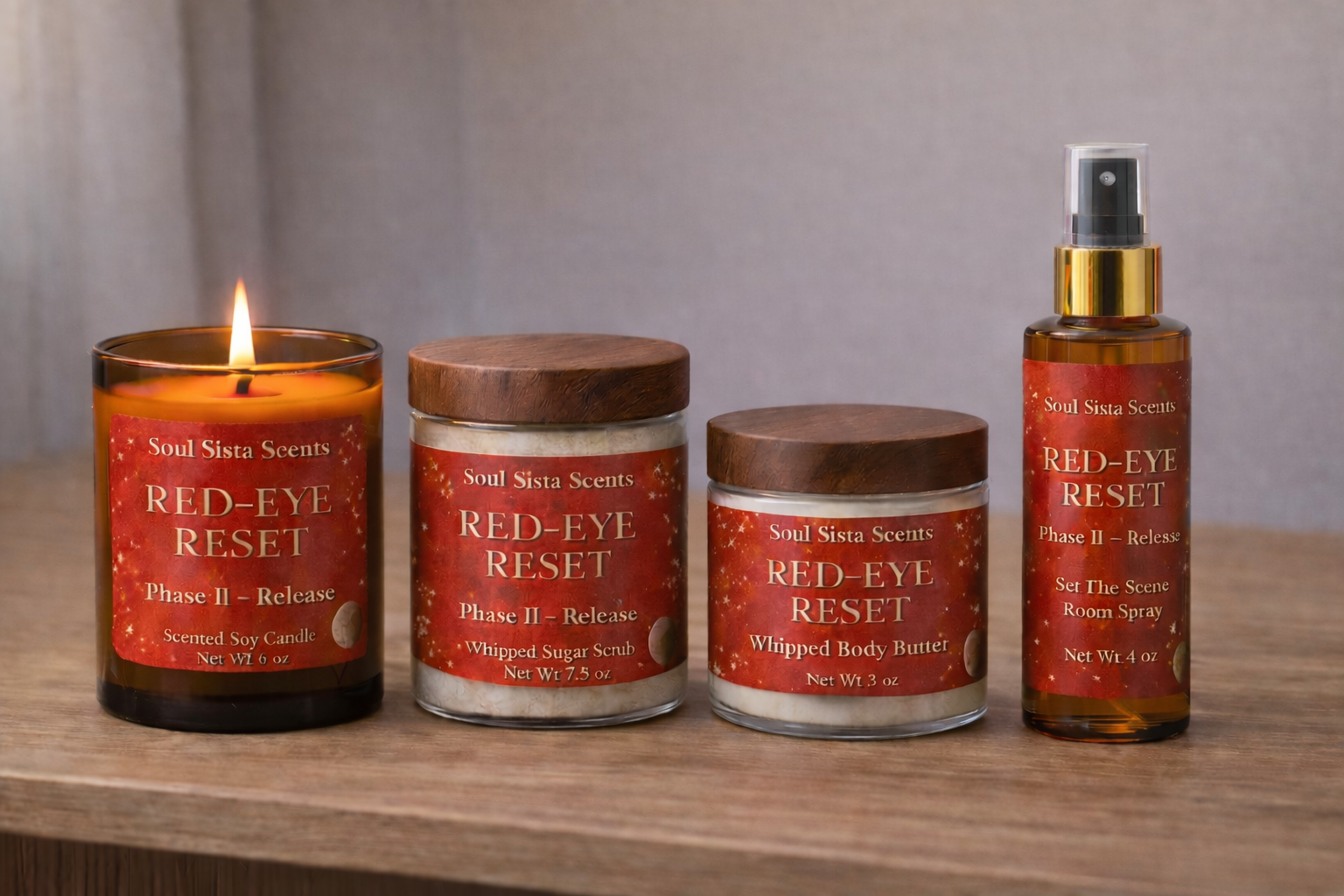 Red-Eye Reset Ritual – Set The Scene Atmosphere Mist Phase 2: Release (4 Piece Set)