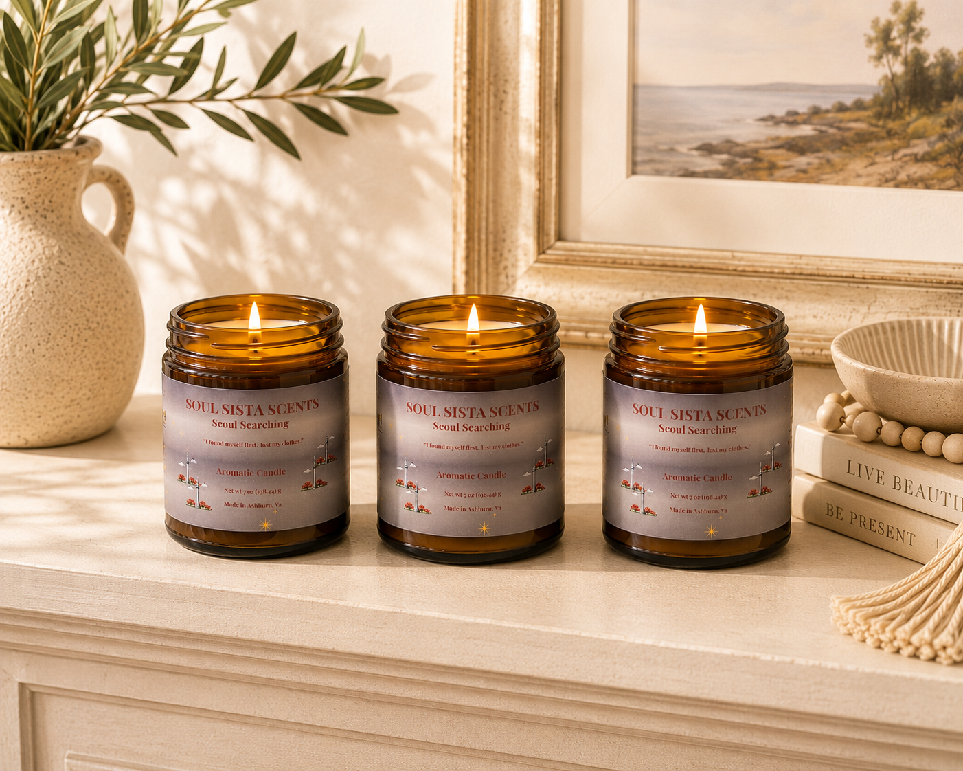 Warm Cashmere & Coffee Scented Candle – Seoul Searching