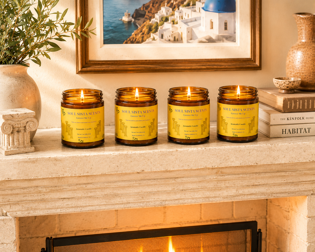 Fresh Citrus & Woody Scented Candle – Greece Me Up