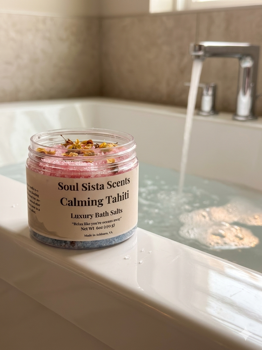 Calming Tahiti Bath Salts | Exotic Spa Escape | 6-oz