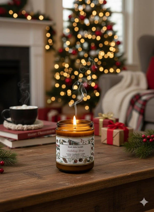 Strong Scented Seasonal Candles in Vanilla Orchid fragrance, hand-poured soy and coconut wax