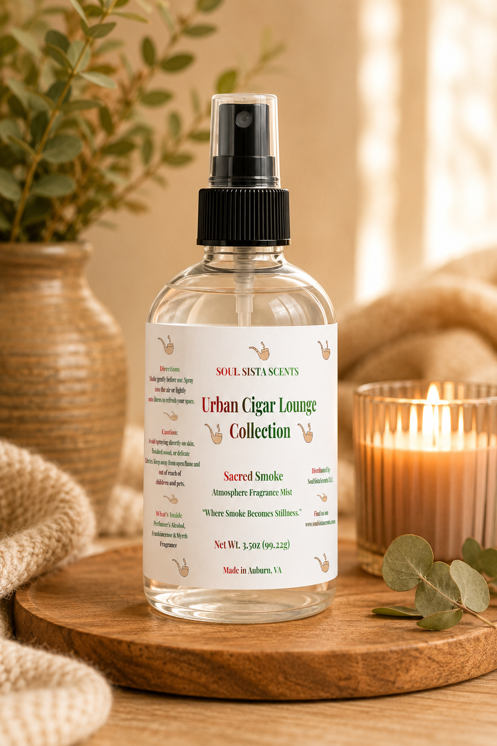 Refresh Smoke-Exposed Hair, Clothes & Linens – Warm Frankincense & Myrrh Spray | Sacred Smoke™