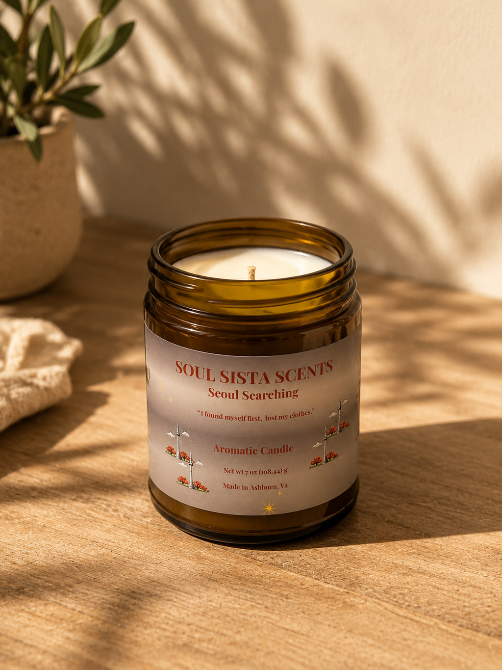 Warm Cashmere & Coffee Scented Candle – Seoul Searching