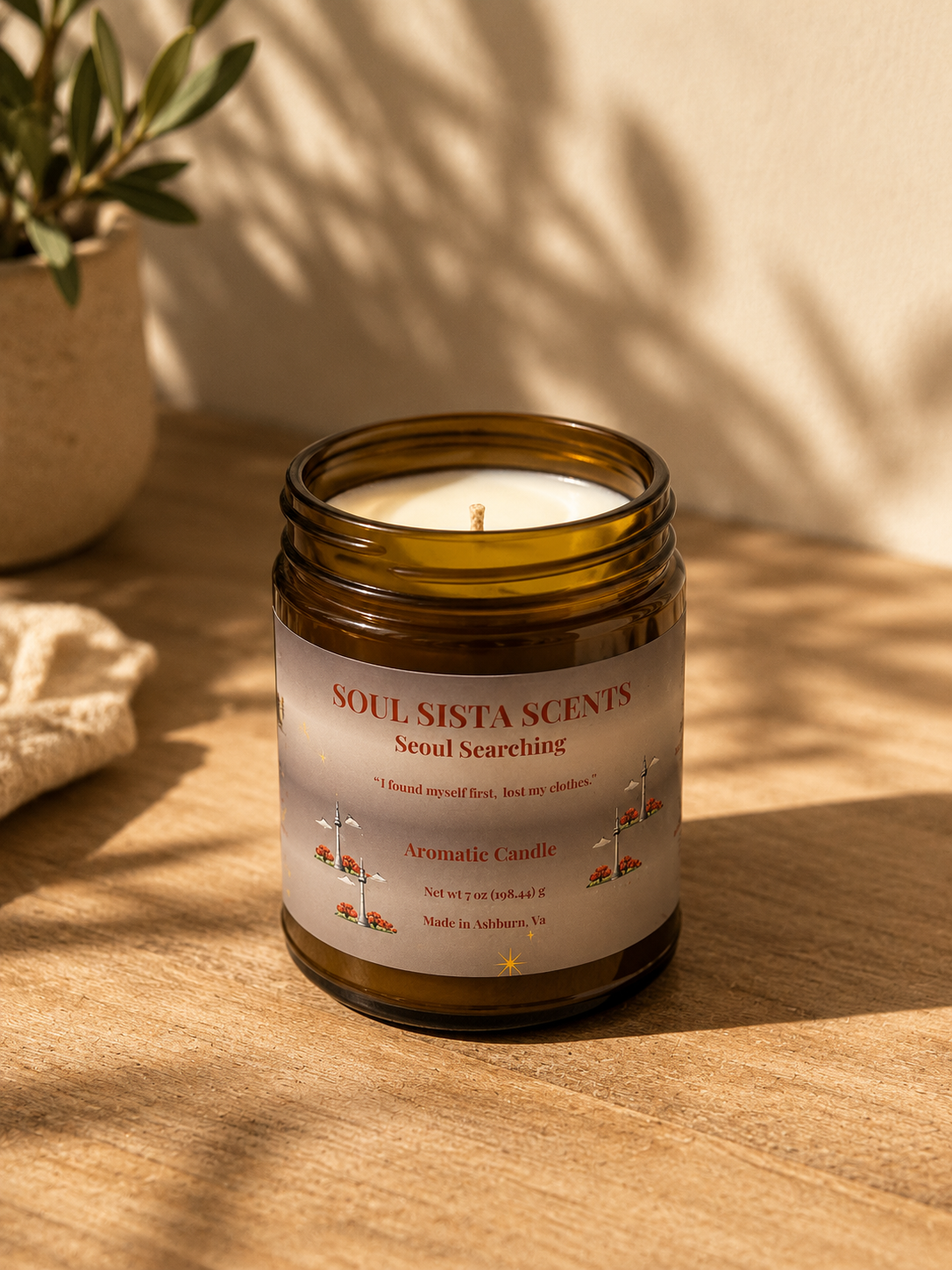 Warm Cashmere & Coffee Scented Candle – Seoul Searching